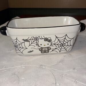 Hello Kitty Halloween Zrike Brands Baking Bread Dish Skeleton Spiderweb 10” x 4”